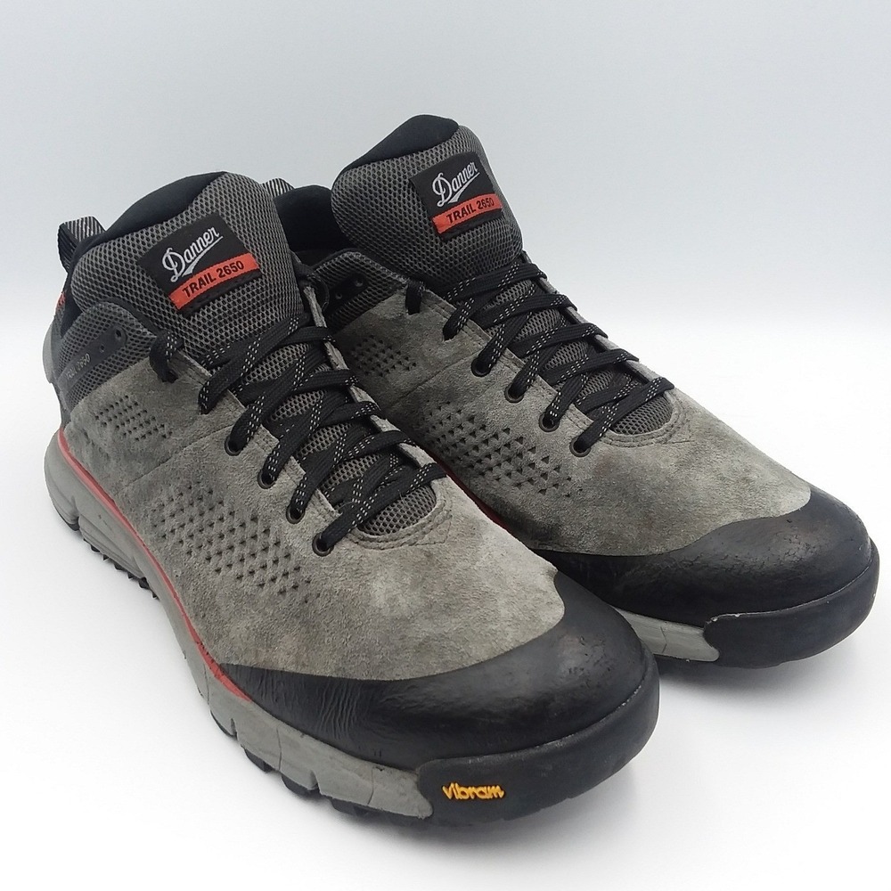 Danner Trail 2650 3" Dark Gray Brick Red GTX Hiking Trail Shoes Mens 11.5